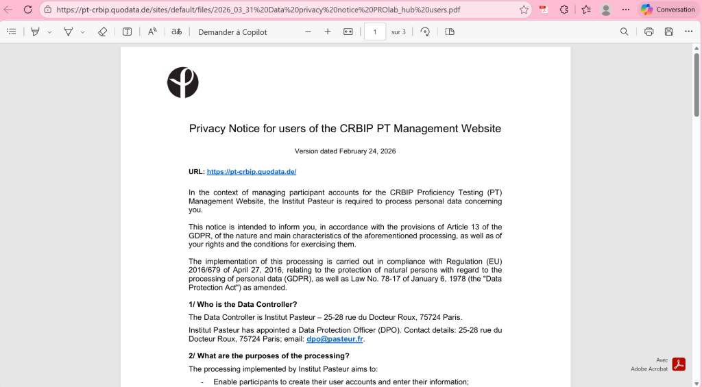 privacy notice for users