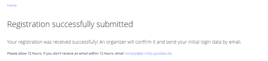 registration submitted